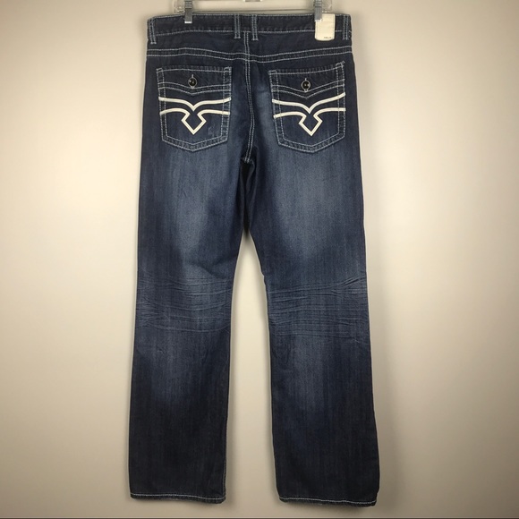 Helix Relaxed Boot Cut Blue Jeans Mens 